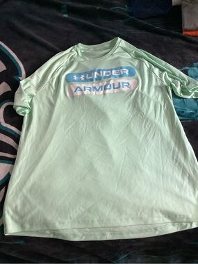 LG Mint Green Short Sleeve Tee with Blue and White Logo